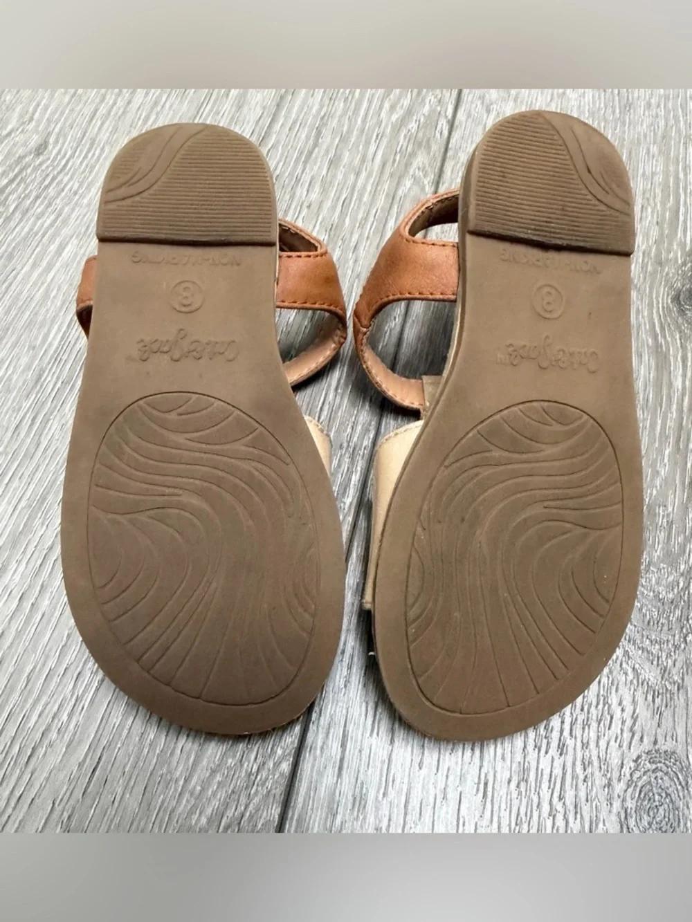 CAT AND JACK T STRAP HOOK AND LOOP CLOSURE SANDALS BROWN SPARKLE GOLD TODDLER 8